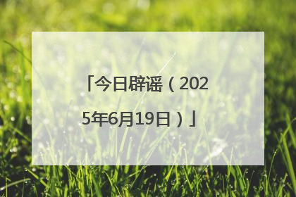 今日辟谣（2025年6月19日）