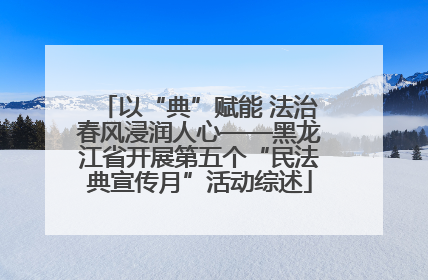以“典”赋能 法治春风浸润人心——黑龙江省开展第五个“民法典宣传月”活动综述