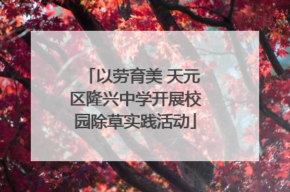 以劳育美 天元区隆兴中学开展校园除草实践活动