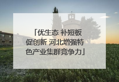 优生态 补短板 促创新 河北增强特色产业集群竞争力