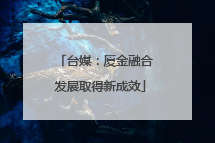 台媒：厦金融合发展取得新成效