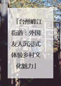 台州峰江街道：外国友人沉浸式体验乡村文化魅力