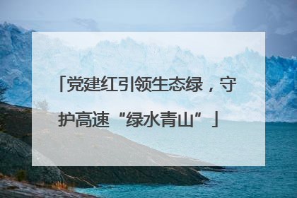 党建红引领生态绿，守护高速“绿水青山”