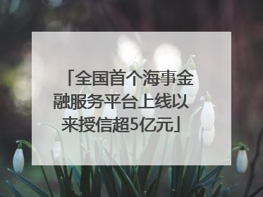 全国首个海事金融服务平台上线以来授信超5亿元