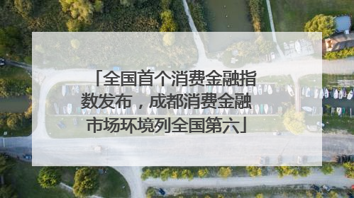 全国首个消费金融指数发布，成都消费金融市场环境列全国第六