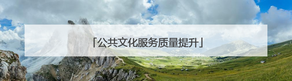 公共文化服务质量提升