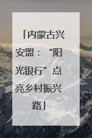 内蒙古兴安盟：“阳光银行”点亮乡村振兴路