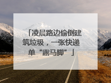 凌晨路边偷倒建筑垃圾，一张快递单“露马脚”