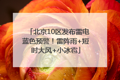 北京10区发布雷电蓝色预警！雷阵雨+短时大风+小冰雹