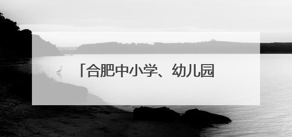 合肥中小学、幼儿园暑假时间，定了！