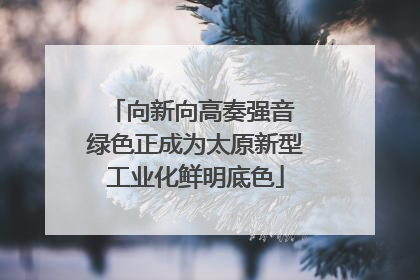 向新向高奏强音 绿色正成为太原新型工业化鲜明底色