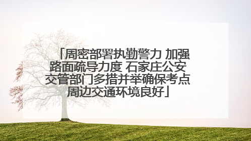 周密部署执勤警力 加强路面疏导力度 石家庄公安交管部门多措并举确保考点周边交通环境良好