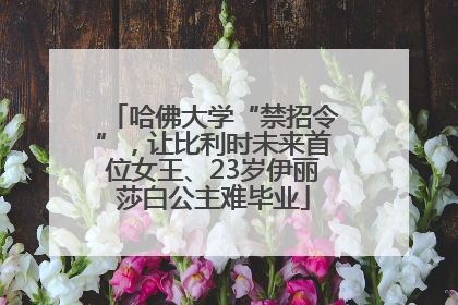 哈佛大学“禁招令”，让比利时未来首位女王、23岁伊丽莎白公主难毕业