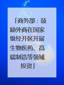 商务部：鼓励外商在国家级经开区开展生物医药、高端制造等领域投资
