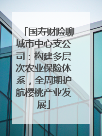 国寿财险聊城市中心支公司：构建多层次农业保险体系，全周期护航樱桃产业发展