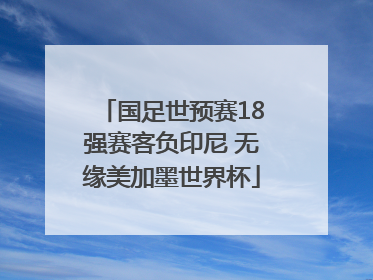 国足世预赛18强赛客负印尼 无缘美加墨世界杯