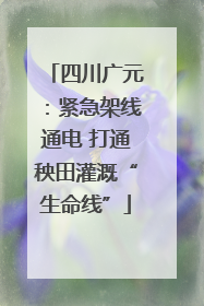 四川广元：紧急架线通电 打通秧田灌溉“生命线”