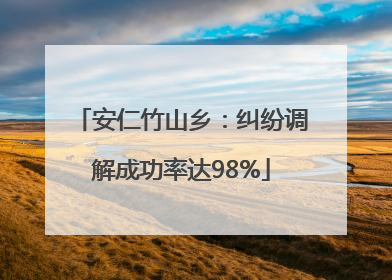 安仁竹山乡：纠纷调解成功率达98%