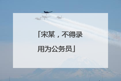 宋某，不得录用为公务员