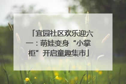 宜园社区欢乐迎六一：萌娃变身“小掌柜”开启童趣集市