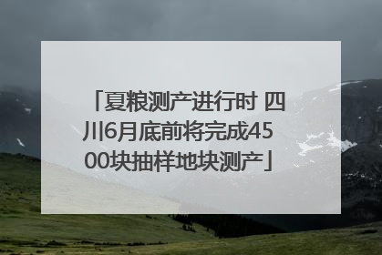 夏粮测产进行时 四川6月底前将完成4500块抽样地块测产