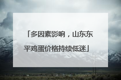 多因素影响，山东东平鸡蛋价格持续低迷