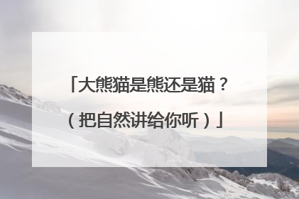 大熊猫是熊还是猫？（把自然讲给你听）