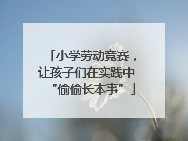 小学劳动竞赛，让孩子们在实践中“偷偷长本事”