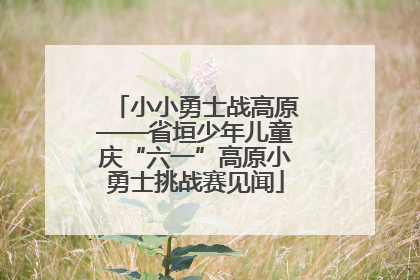 小小勇士战高原——省垣少年儿童庆“六一”高原小勇士挑战赛见闻