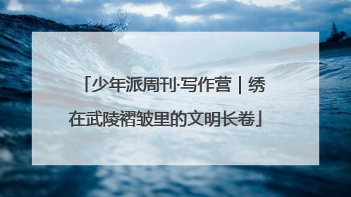 少年派周刊·写作营｜绣在武陵褶皱里的文明长卷