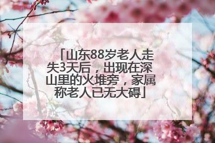 山东88岁老人走失3天后，出现在深山里的火堆旁，家属称老人已无大碍