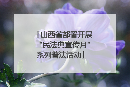 山西省部署开展“民法典宣传月”系列普法活动