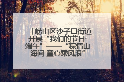 崂山区沙子口街道开展“我们的节日·端午”——“粽情山海间 童心乘风浪”文明实践活动