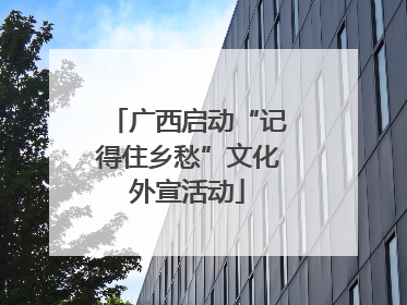 广西启动“记得住乡愁”文化外宣活动