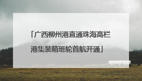 广西柳州港直通珠海高栏港集装箱班轮首航开通