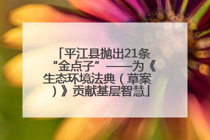 平江县抛出21条“金点子”——为《生态环境法典（草案）》贡献基层智慧