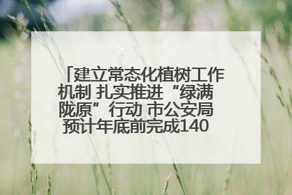 建立常态化植树工作机制 扎实推进“绿满陇原”行动 市公安局预计年底前完成1402亩绿化任务