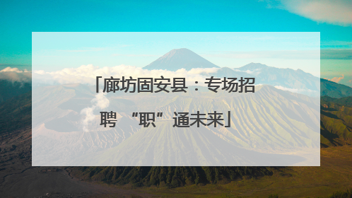 廊坊固安县：专场招聘 “职”通未来