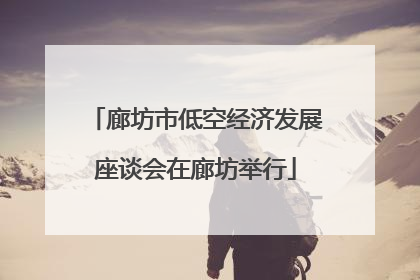 廊坊市低空经济发展座谈会在廊坊举行