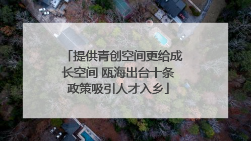 提供青创空间更给成长空间 瓯海出台十条政策吸引人才入乡