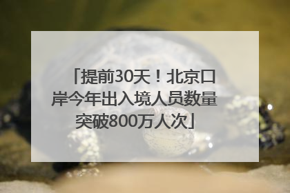 提前30天！北京口岸今年出入境人员数量突破800万人次