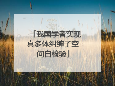 我国学者实现真多体纠缠子空间自检验
