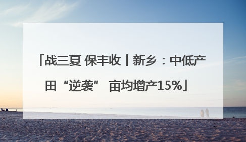 战三夏 保丰收丨新乡：中低产田“逆袭” 亩均增产15%