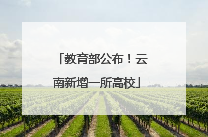 教育部公布！云南新增一所高校