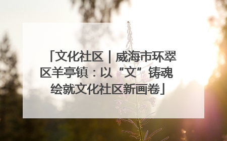 文化社区｜威海市环翠区羊亭镇：以“文”铸魂 绘就文化社区新画卷