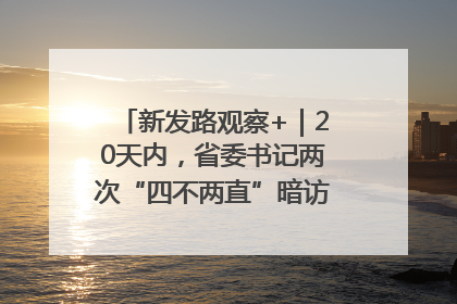 新发路观察+｜20天内，省委书记两次“四不两直”暗访，有何深意？