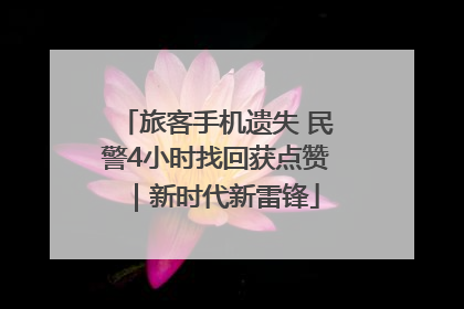 旅客手机遗失 民警4小时找回获点赞｜新时代新雷锋