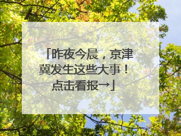 昨夜今晨，京津冀发生这些大事！点击看报→