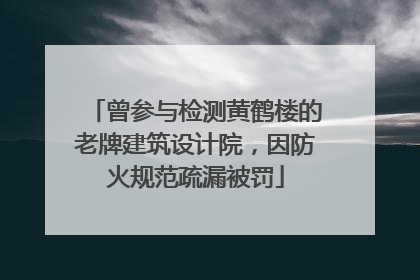 曾参与检测黄鹤楼的老牌建筑设计院，因防火规范疏漏被罚