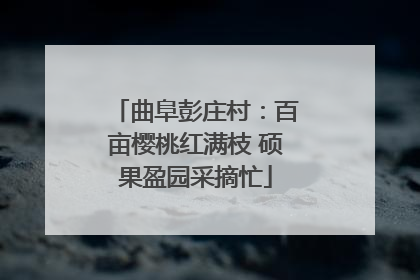 曲阜彭庄村：百亩樱桃红满枝 硕果盈园采摘忙